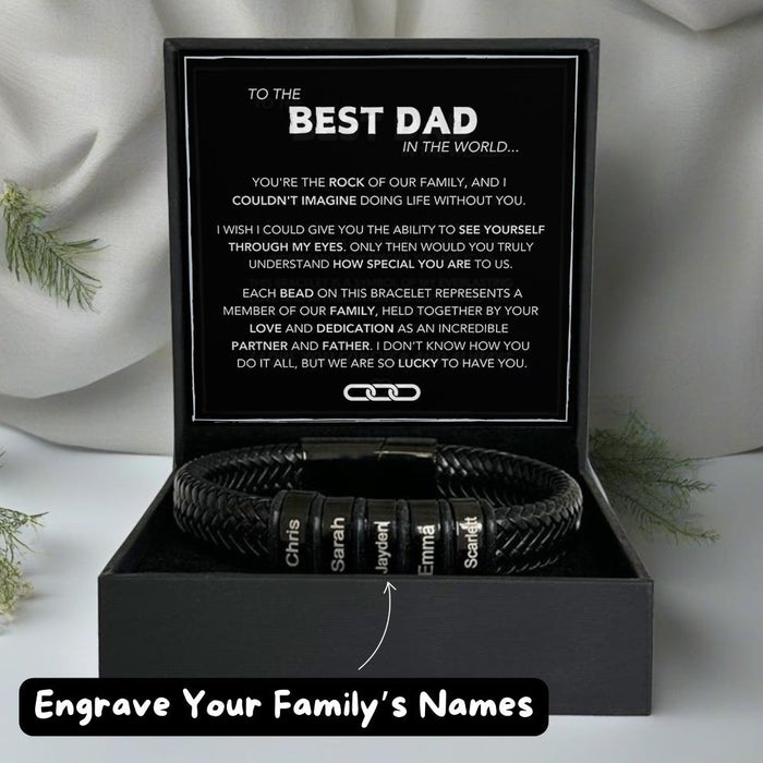 Family Forever - Personalised Leather Style Bracelet Set