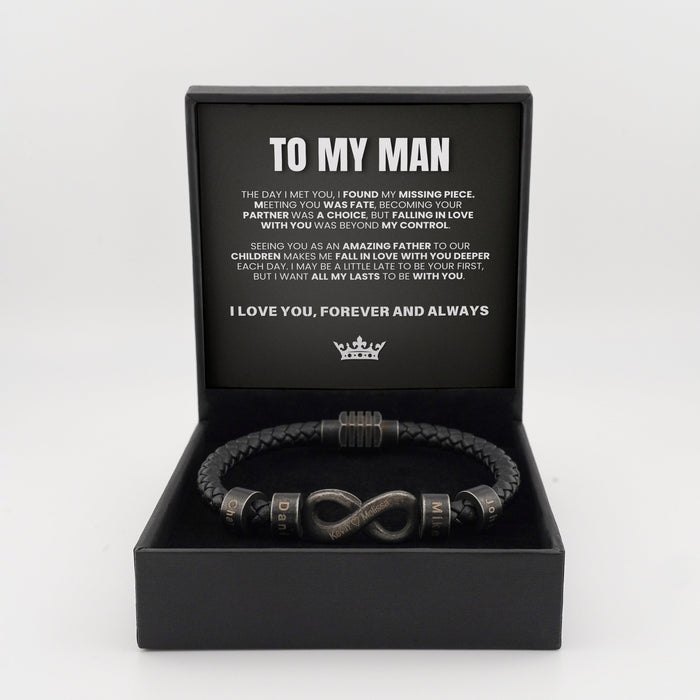 Infinite Love Bead Bracelet for Dad