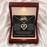 To My Wife – Birthstone Heart Necklace