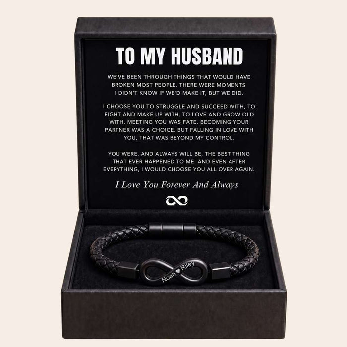 "To My Husband" - Infinity Personalised Bracelet