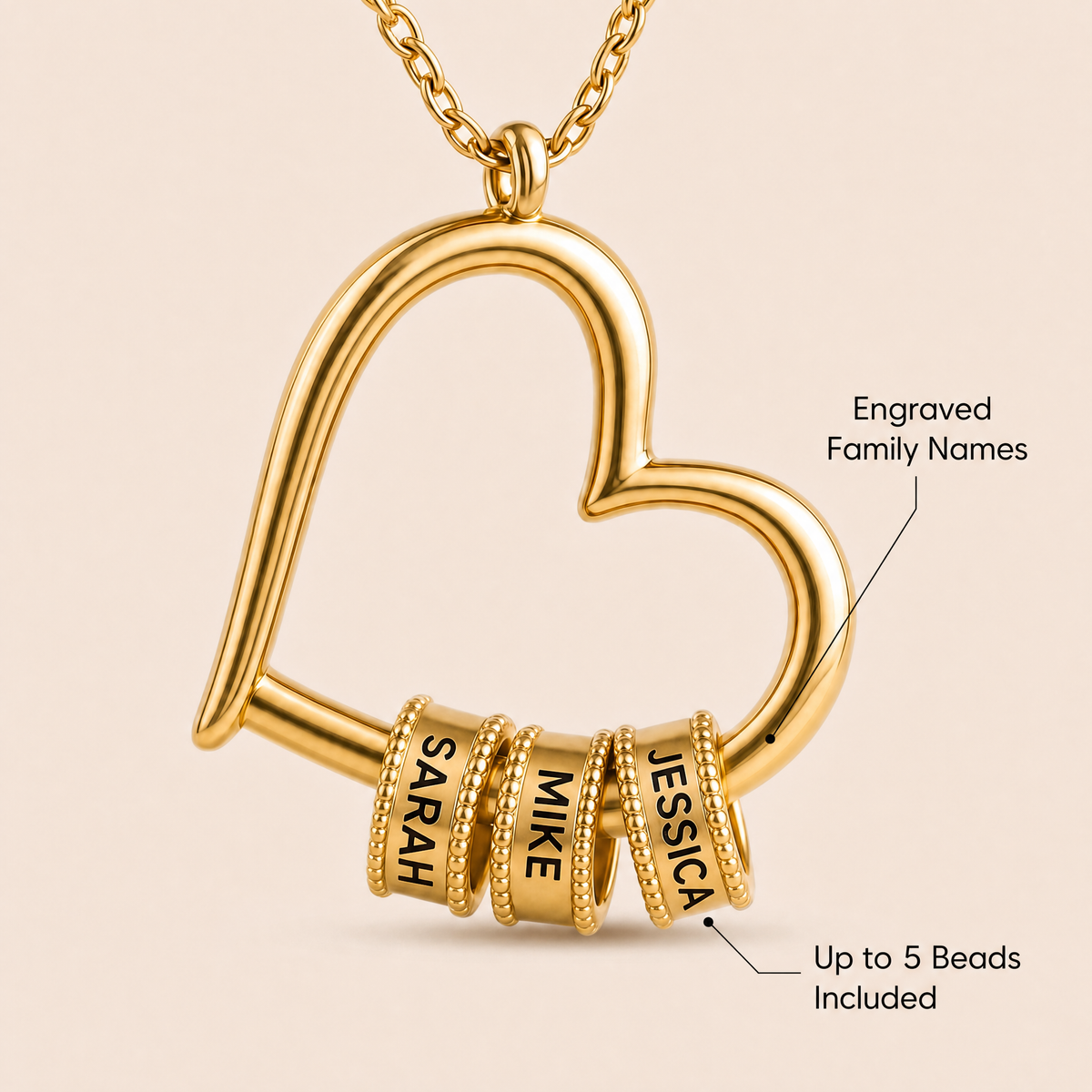 The Heart of Our Family - Personalized Beads Necklace 3