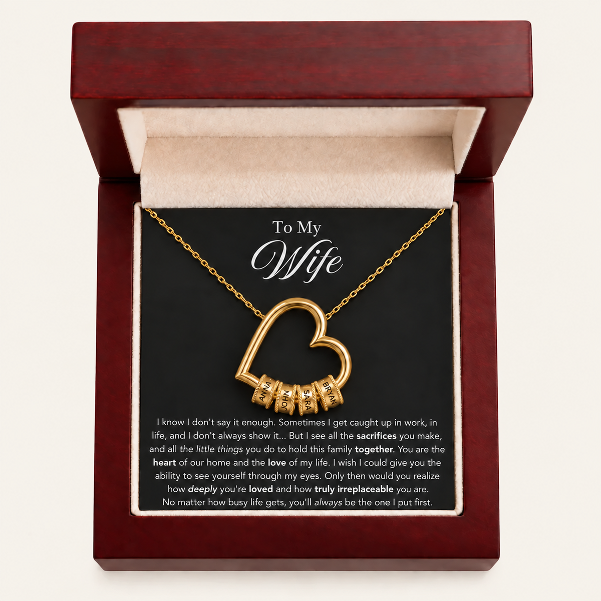 The Heart of Our Family - Personalized Beads Necklace 1